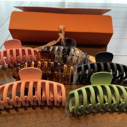 6 Color Large Matte Hair Claw Clips