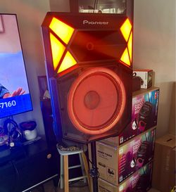 Pioneer (PIX615) Party Speaker w/ 700 Watt of Massive Sound, Microphone, Led Lights, Stand, DJ Ready