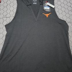 Texas Longhorns Womens XL Antigua Sleeveless V-neck Polo $68 Retail 
