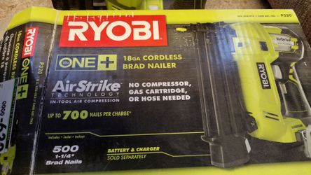 Ryobi One+ Brad Nailer Air Strike Technogy  w/ 4ah Battery