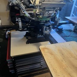 Riley Hopkins 250 4 Station 4 Color Manual screen print machine 