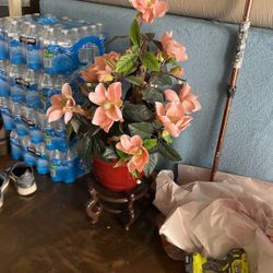 Beautiful plastic flower with stand
