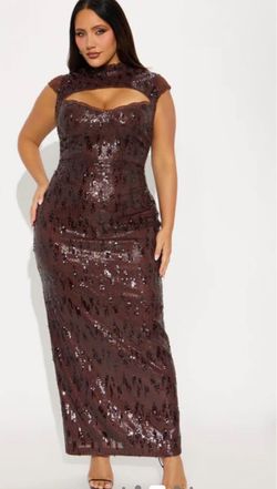 Brown Sequin evening dress
