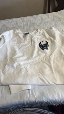 White Skull Patch Crewneck Sweatshirt size S