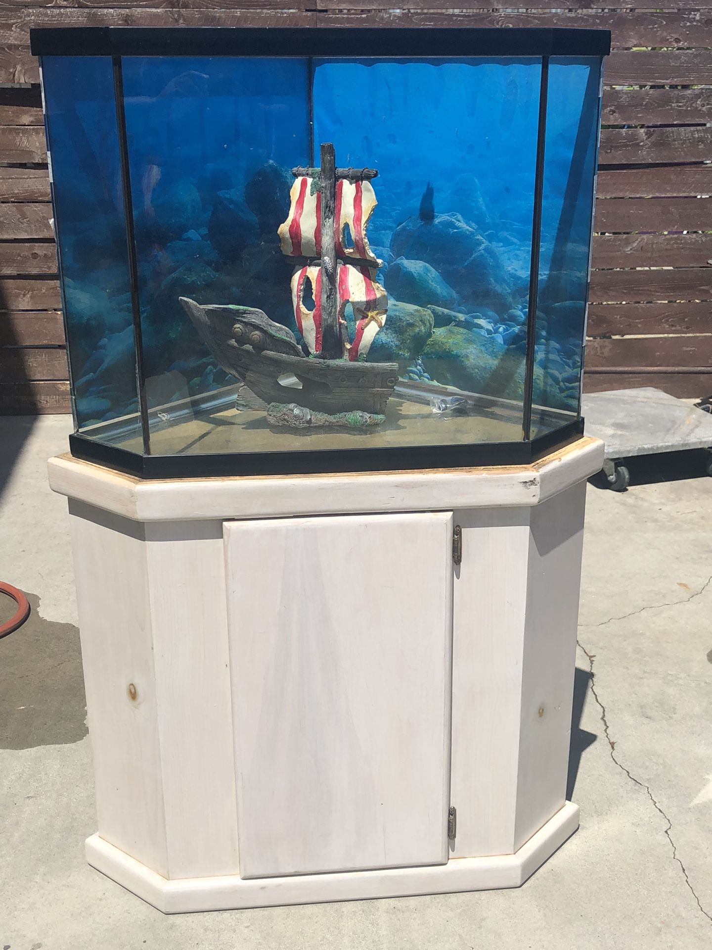 60 GALLON GLASS CORNOR FISH TANK