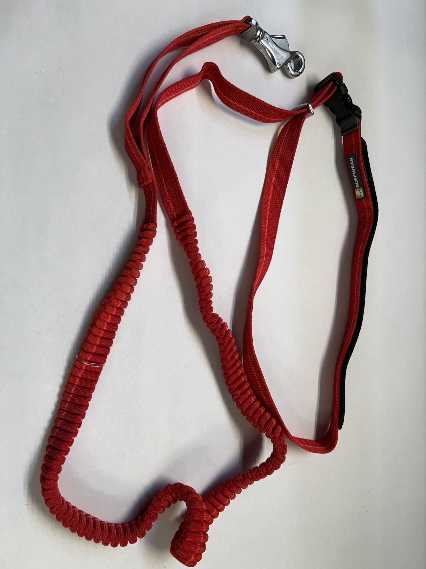 RUFFWEAR Roamer Bungee Dog Leash stretch webbing hands-free Red 7-11 ft NEW