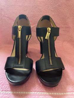 Michael Kors Berkley Zipper Platform High-heel Sandals In Black
