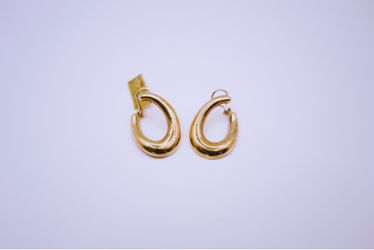 14K gold hoop style studs earrings
