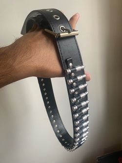 Costume Bullet Belt Black Leather Gothic Punk Cosplay