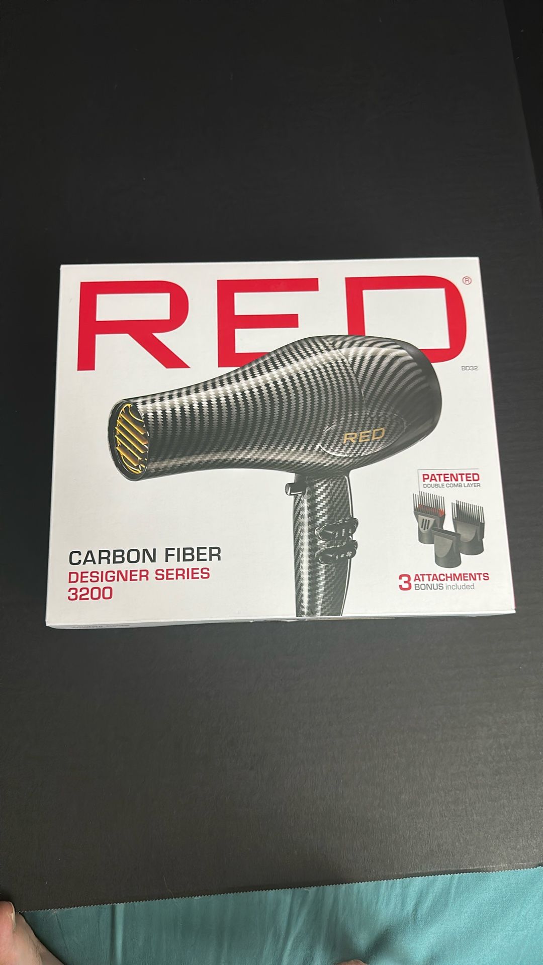 Red By Kiss Designer Series 3200 Hair Dryer With 3 Attachments New
