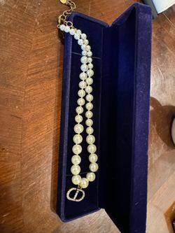 Necklace, Faux Pearl Necklace, CD Necklace
