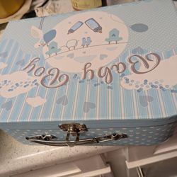 Baby boy keepsake storage box