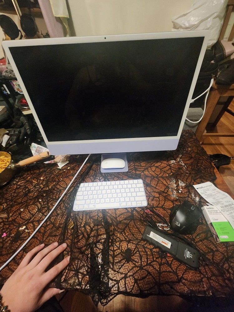 Blue iMac M3 24" With RealTouch ID Magic Mouse And Keyboard