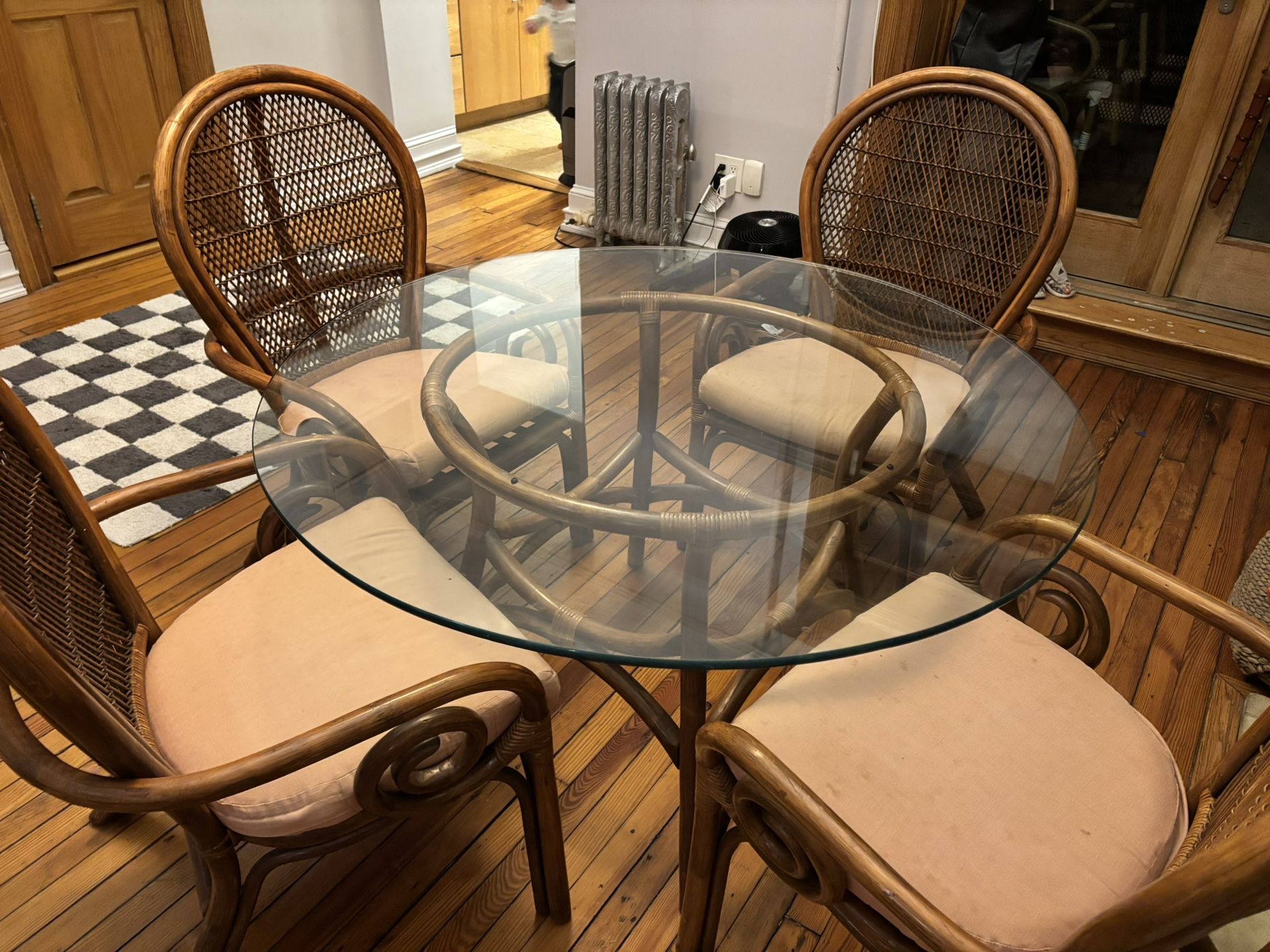 1960’s Rattan Patio Wicker Dining Set