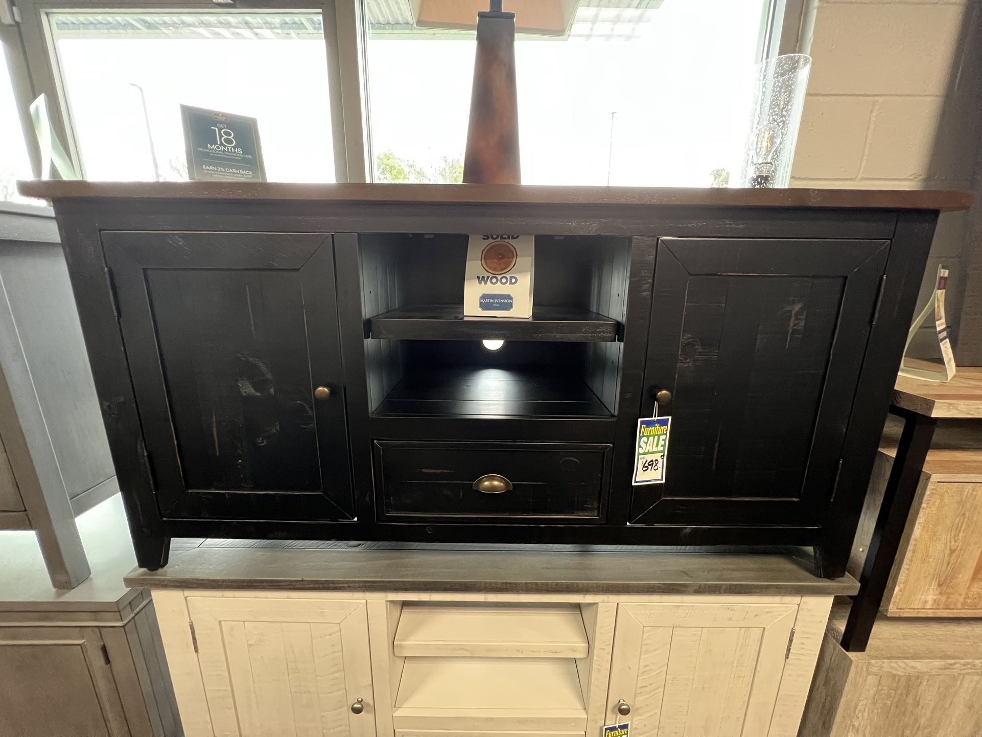 TV Console w/ cabinet and drawer storage
