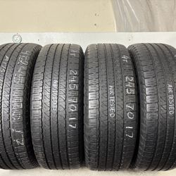 Set 4 Tires 245 70 17 Goodyear Fortera Hl High Treac No Repairs