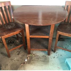Side Folding Table & Two Chairs