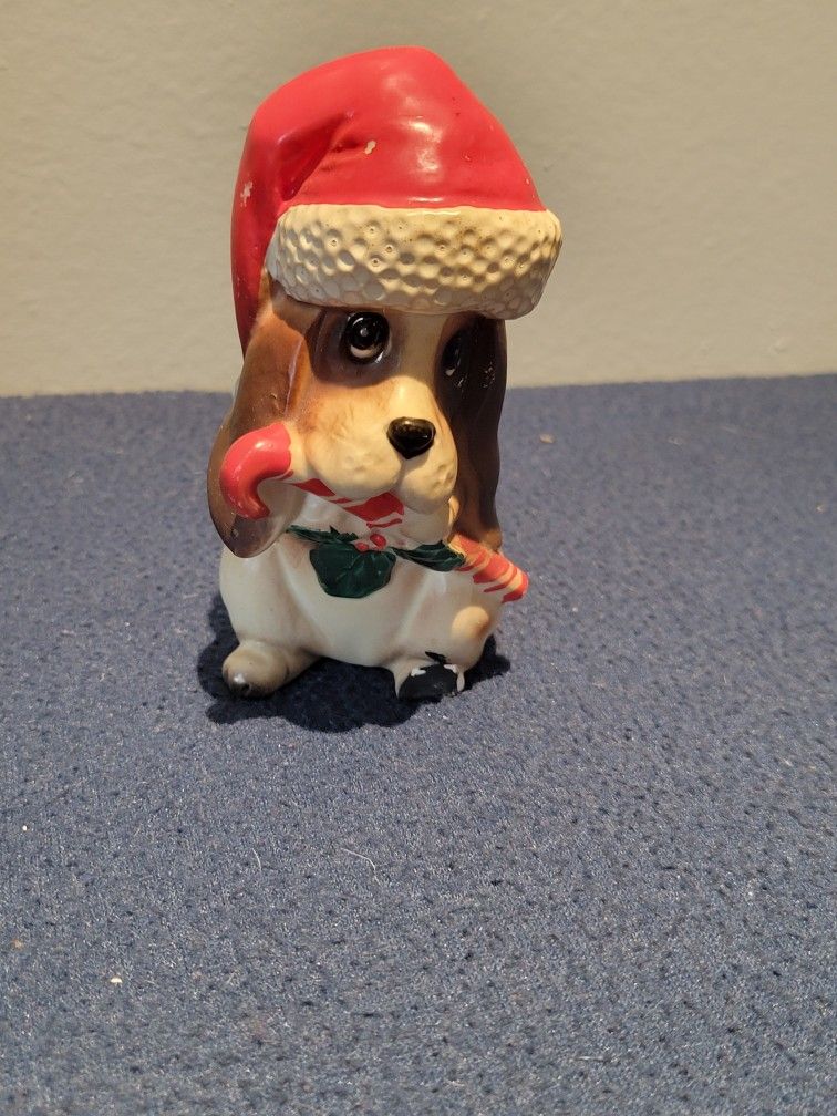 Christmas Hound Dog Figurine