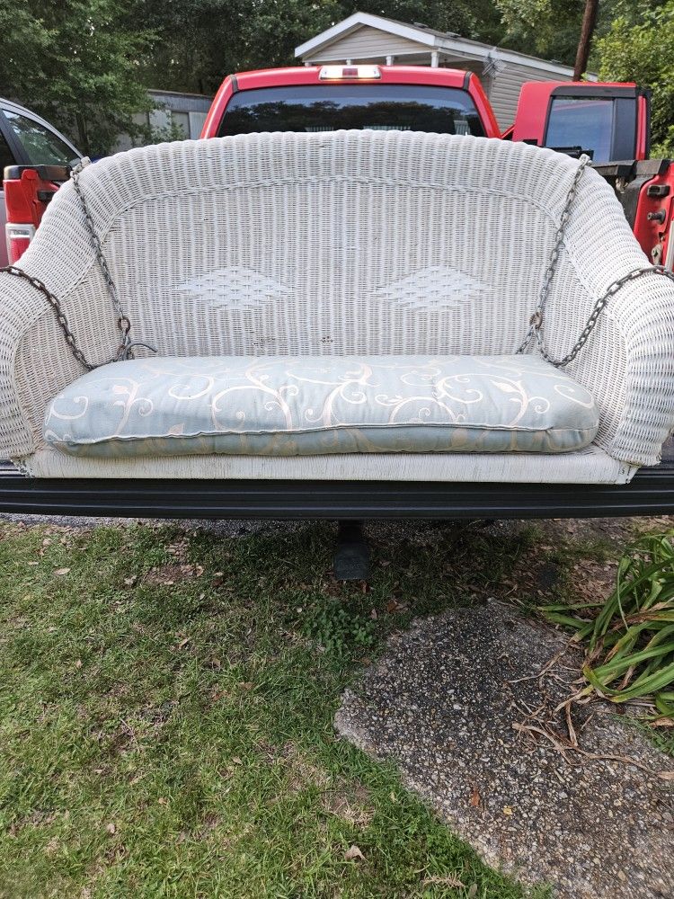 Wicker Loveseat Swing