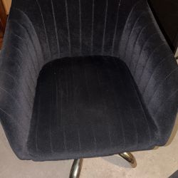 Swivel Velvet Black Chair 
