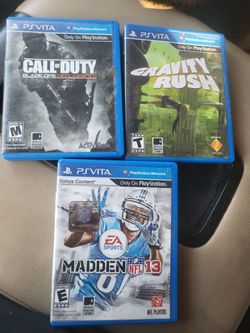 3 PSVita Games
Gravity Rush
Call Of Duty Black Ops Decassified
NFL Madden 13