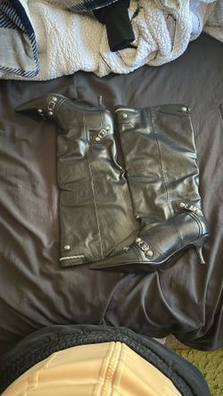 Brand New Knee High Moto Kitten Heel Boots