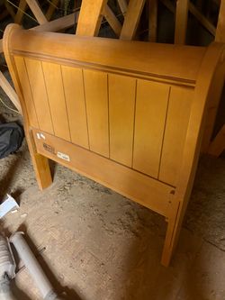 Wood Sleigh Bed Headboard and footboard inside reels