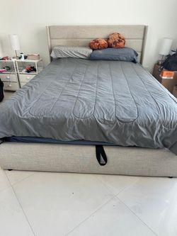 Upholstered Platform Bed Frame with Storage