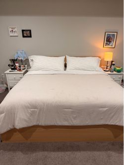 King IKEA Bed with NEW mattress