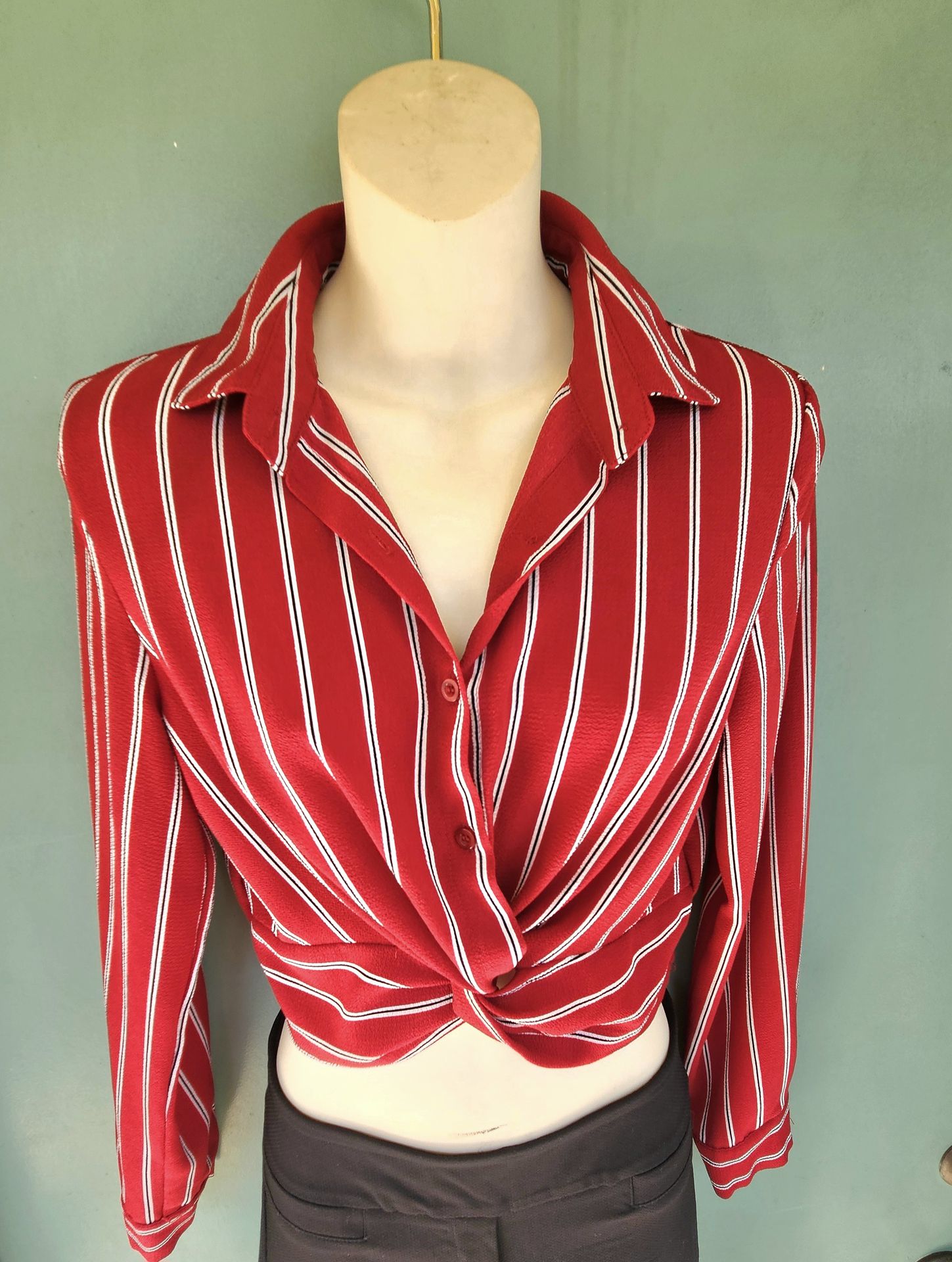 LADIES BLOUSE Red Stripes