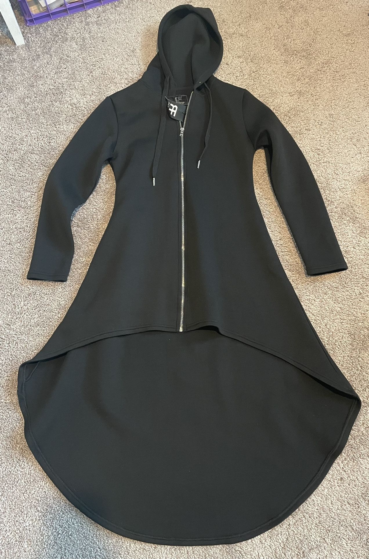 Black Long Cape Hoodie Jacket