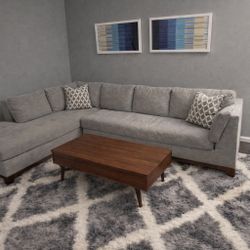 DELIVERY 🚚 Grey Sectional  Sofa Couch 