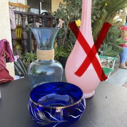 Vases Blue Color , Pink Not Available $10 each 