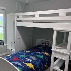 Bunk Bed Set ,Litera De Niño Con Escritorio Y Storage 