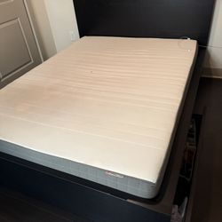 IKEA MALM Queen Bed Frame + MORGEDAL Firm Mattress