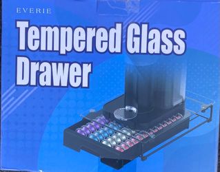 EVERIE Crystal Tempered Glass Organizer Drawer Holder Compatible with Nespresso Vertuo Capsules, Compatible with 40 Big or 52 Small Vertuoline Pods, 1