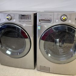 LG HE Washer And DRYER SET (Stainless/Electric)