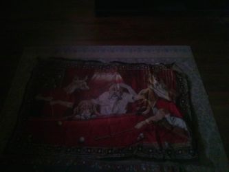 1970s Wall Hanging With Dogs Playing Pool