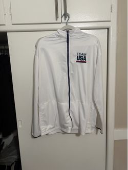 USA Olympic White Zip-Up Jacket