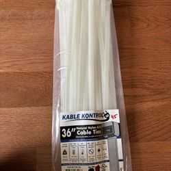 Kable Kontrol 36 Inches Cable Ties Natural Nylon 6/6 Qty: 45