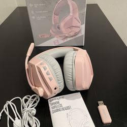 BINNUNE 2.4GHz Wireless Gaming Headset, Bluetooth 5.3 Gaming Headphones with Noise Canceling Mic, 120H Ultra-Long Battery, 50mm Drivers, Multi-Platfor