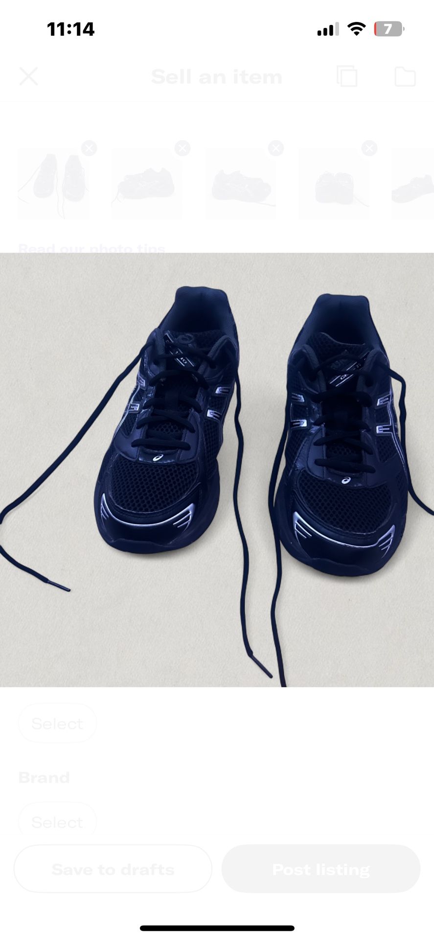 Black and Silver ASICS trainers
