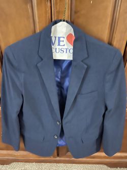 Navy Blue Two-Button Blazer Sport Coat and Pants