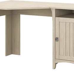 Bush Furniture Salinas 55w Reversible Corner Desk With Storage In Antique White