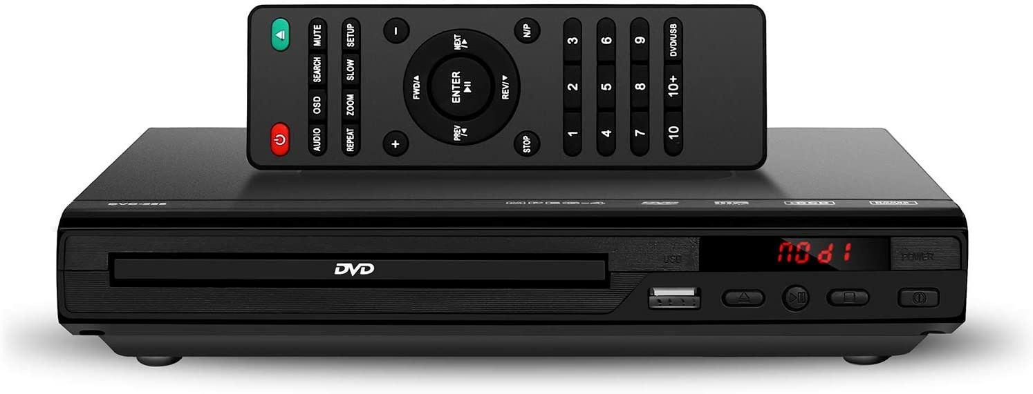 DVD Player for TV - Compact Multi Region DVD/SVCD/CD/Disc Player with Remote Control, Built-in PAL/ NTSC System, USB Port