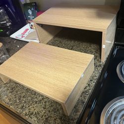 2 Like New Pier Import Wood Shelves 