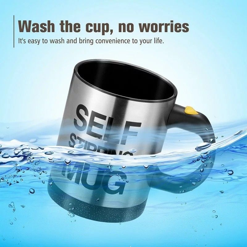 Self Stirring Coffee Mug Cup - 400ml Automaticl Electric Stainless Steel Self Mixing & Spinning Home Office Travel Mixer Cup