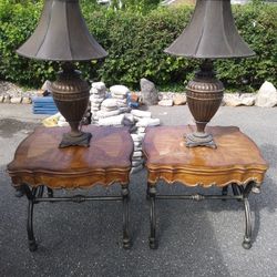 Antique End tables w/ lamps