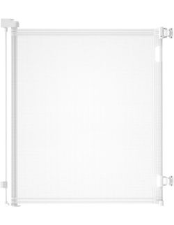 ** dearlomum Retractable Baby Gate,Mesh Baby Gate or Mesh Dog Gate,41" Tall,Extends up to 79" Wide,Child Safety Gate for Doorways, Stairs, Hallways, I