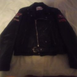 Excelled Harley Davidson Black Leather Jacket Has Sturgis size 42